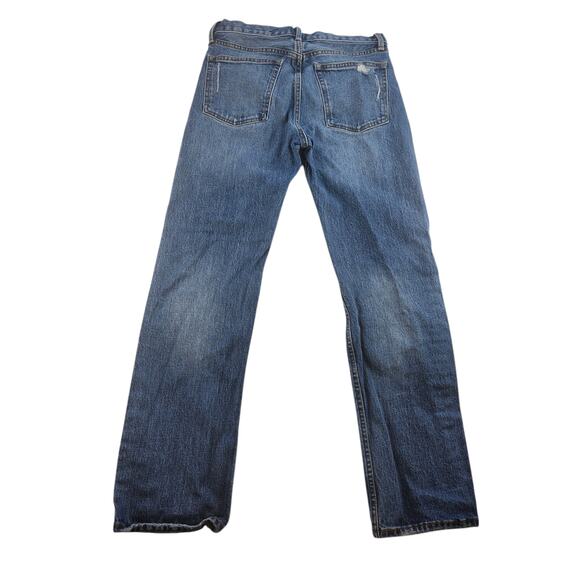 Gap Jeans Womens 27 28 Cone Denim Straight Ripped Button Fly Mid Rise Retro - Picture 4 of 12